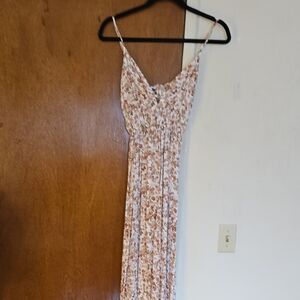 Love Tree Cream Floral Spaghetti-Strap Maxi Dress